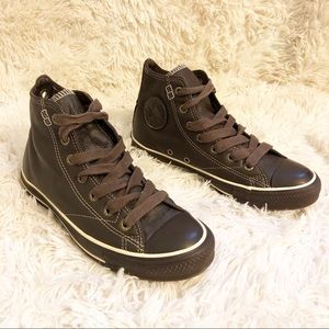 Converse Mens 6 Womens 8 Brown Hi Top Sneakers
